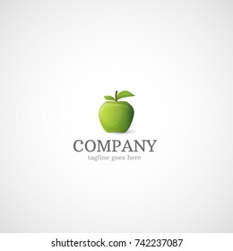 Vector Green apple, fruits.