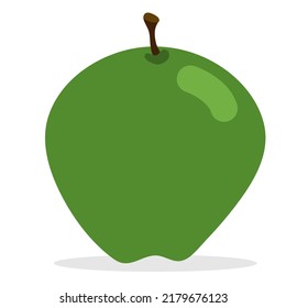 Vector green apple. Healthy food design. Fruit flat illustration