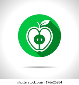 Vector green apple icon. Eps10