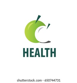 Vector green apple logo isolated. Creative template business card