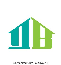 Vector Green Aqua Initial B Q Realty Logo