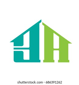 Vector Green Aqua Initial A E Home Logo