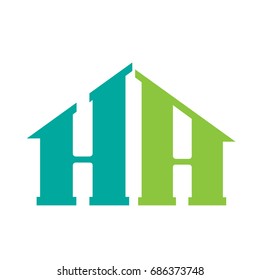 Vector Green Aqua Letter H A Home Logo 