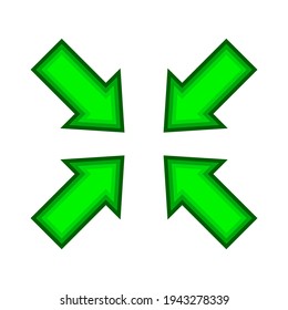 vector green arrow, diagonal arrow sign for map, arrow button for graphic game, arrow for direction