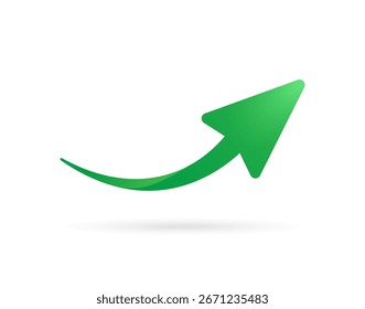 Flecha verde del Vector sobre fondo blanco