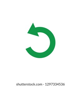 Vector green arrow recycle icon. Zerowaste concept symbol. Environment and ecology care, responsibility concept. Save the earth, reusable product emblem. Isolated illustration