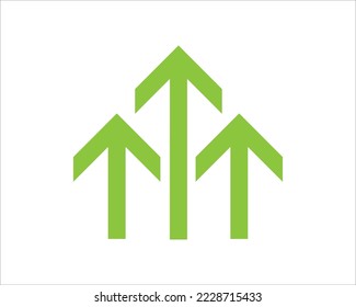  Vector green arrows up icon. Upload icon. upgrade sign. growth symbol. pointing arrow.