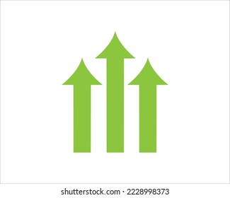  Icono de flechas verdes vectoriales hacia arriba. Icono de envío. signo de actualización. símbolo de crecimiento. flecha hacia abajo.