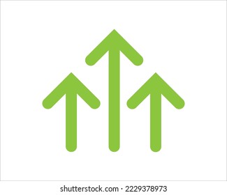 Vector green arrows up icon. Upload icon. upgrade sign. growth symbol. pointing arrow.