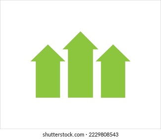  Vector green arrows up icon. Upload icon. upgrade sign. growth symbol. pointing arrow.