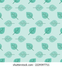 Vector Green Aspen leaves repeat pattern background design
