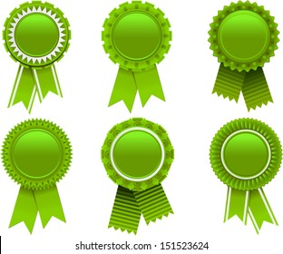 vector green award rosette - Separate layers for easy editing