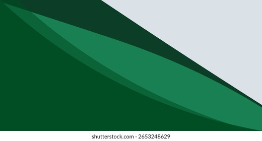 Vector green background curve element white space for text and message design, overlapping layers, vector