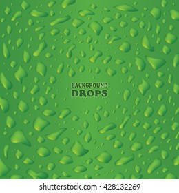 Vector green background of drops 