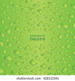 Vector green background of drops 