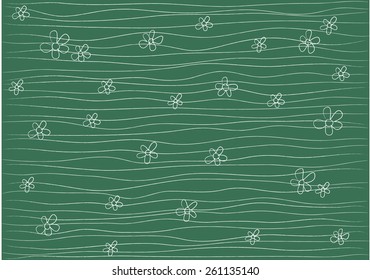 vector green background with flowers 