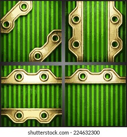 Vector green background with gold