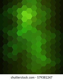 Vector green background from hexagons
