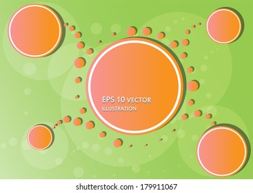 vector green background with orange balls