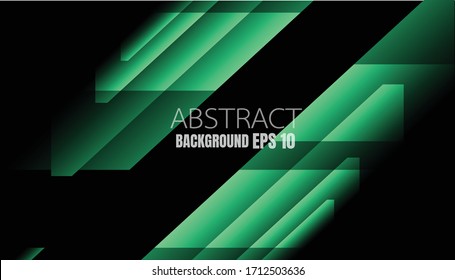 Vector green background with square shape overlays overlapping layers on dark areas for background design