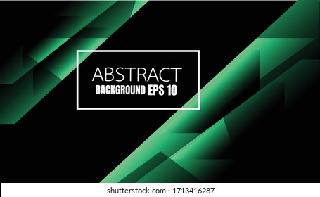Vector green background with square shape overlays overlapping layers on dark areas for background design