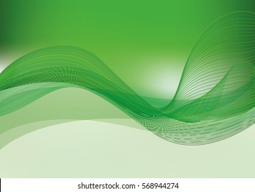 Vector green background with wave