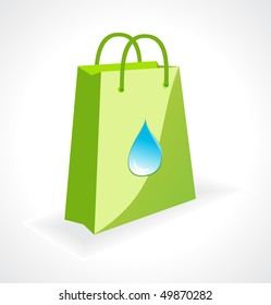 vector green bag with ecology symbol