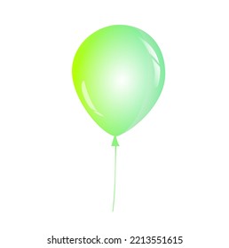 Vector green balloon on isolate white background.Object for decorate greeting card, wallpaper,web,gift wrap,Happy new year,Valentine, birth day,wedding and party.