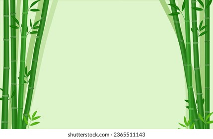 vector green bamboo background with copy space