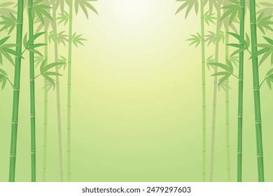Vector green bamboo background illustration