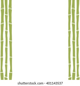 Vector green bamboo vertical frame pattern background .Vector illustration