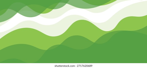 Fondo de Anuncio verde Vector. Formas fluidas y composición de líneas con Gradientes de moda. decoración abstracta