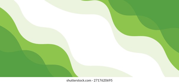 Fondo de Anuncio verde Vector. Formas fluidas y composición de líneas con Gradientes de moda. con un estilo de concepto moderno