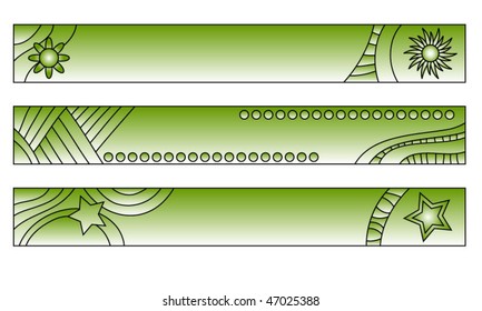 Vector green banner collection