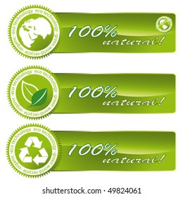 vector green banner set