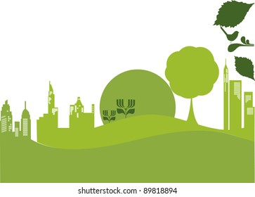 vector - green banner urban nature