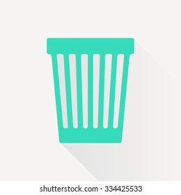 Vector green basket icon on white background 