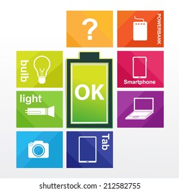 Vector green battery infographic