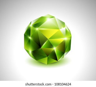 vector green beautiful gemstone