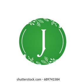 Vector Green Beauty Single Letter J Nature Logo