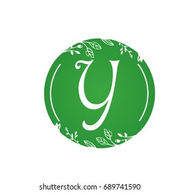 Vector Green Beauty Single Letter Y Nature Logo