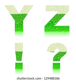 Vector green beer alphabet