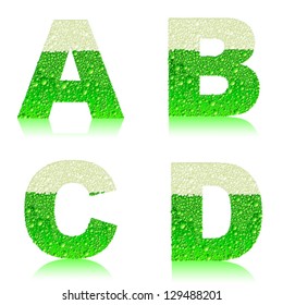 Vector green beer alphabet
