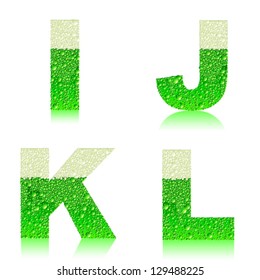 Vector green beer alphabet