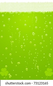 Vector green beer texture with clover for St. Patricks Day