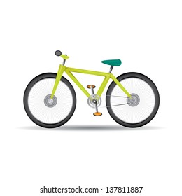 vector green bicycles on white. Mountain bike label. vector Bike silhouette
