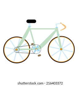 vector green bike isolated