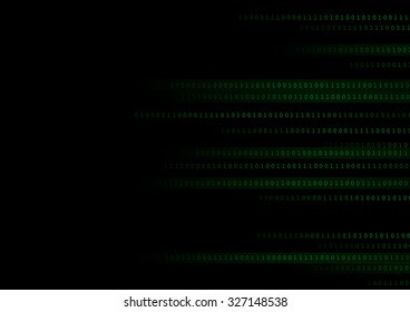 Vector : Green binary number on black background