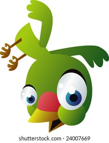 vector green bird