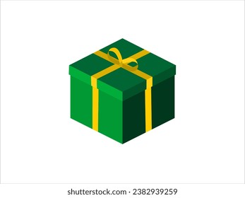 vector of a green birthday gift